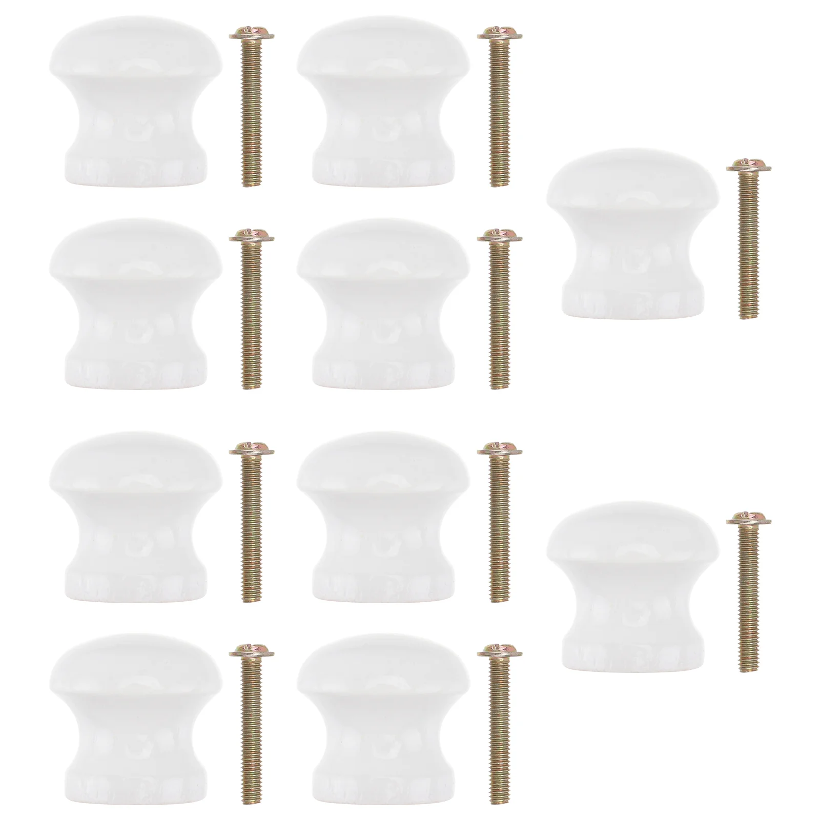 

10pcs Wooden Door Knobs Cabinet Door Knob Mushroom Handles Wardrobe Pulls White Drawer Kitchen Hardware