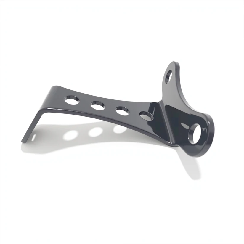 Universal Motorcycle Headlight Bracket Mount, No-Brow Powder Coated Black, Fits Harley Sportster Big Twin Triumph, Bottom Bolt-O