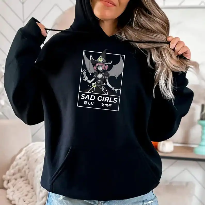 Sad Girls Hoodie Morgana Bewitching - Japanese Style Gaming Sweatshirt Unisex Hooded Sweatshirt Hoodie