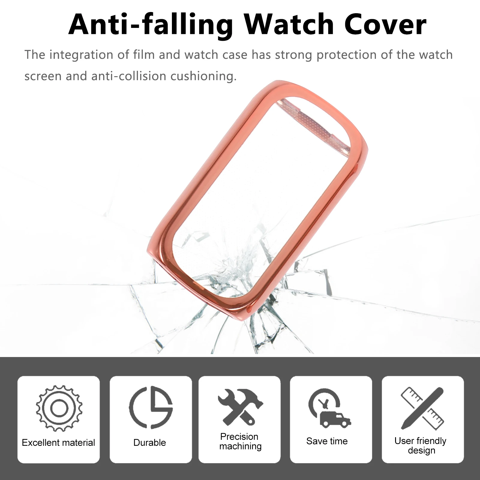 

2Pcs Watch Bumper Shell Protection Case Tpu Material Fashion Leisure Style Precise Cutout Easy Installation Long Life