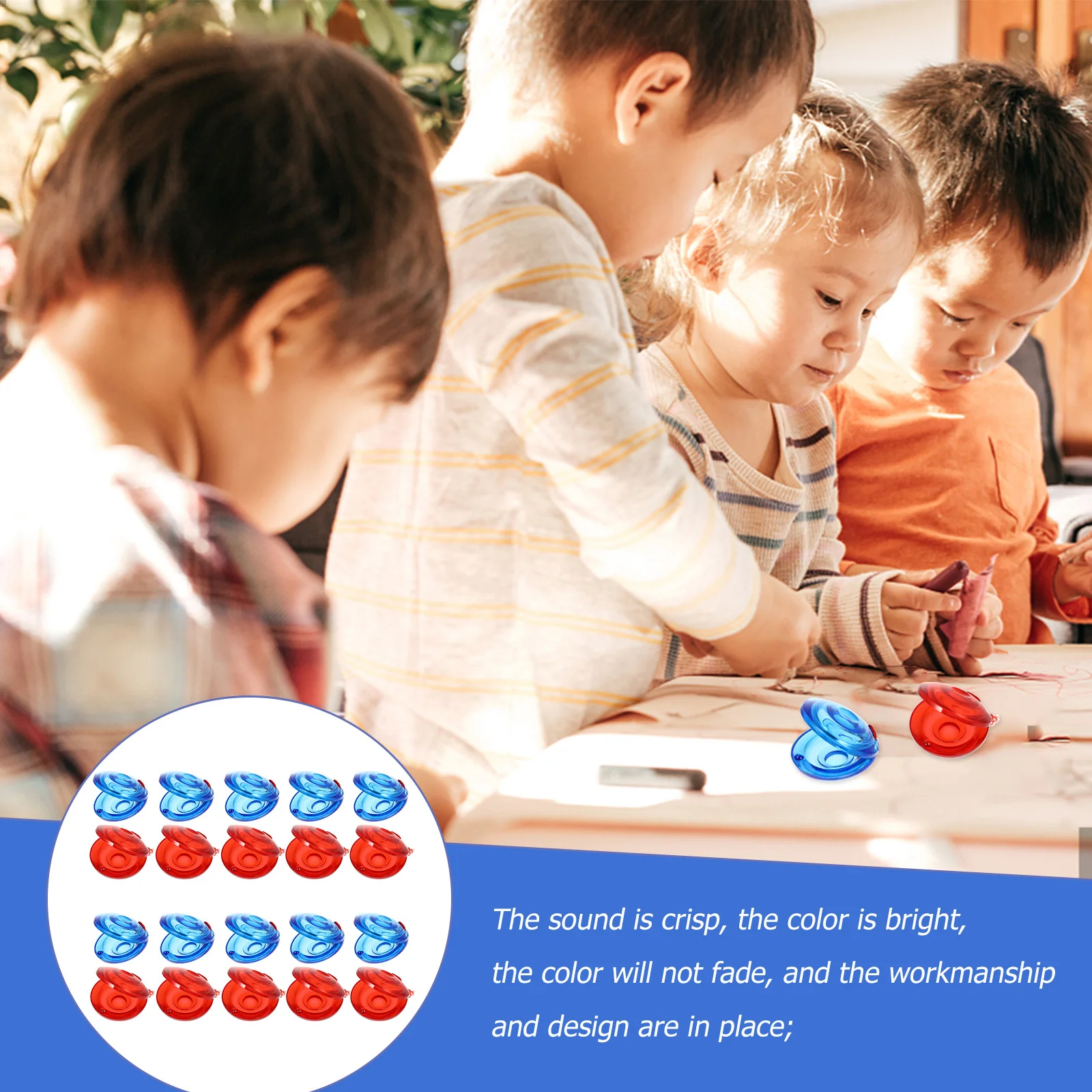 

20Pcs Plastic Castanet Musical Instrument Finger Percussion Educational Preschool Development Castanet