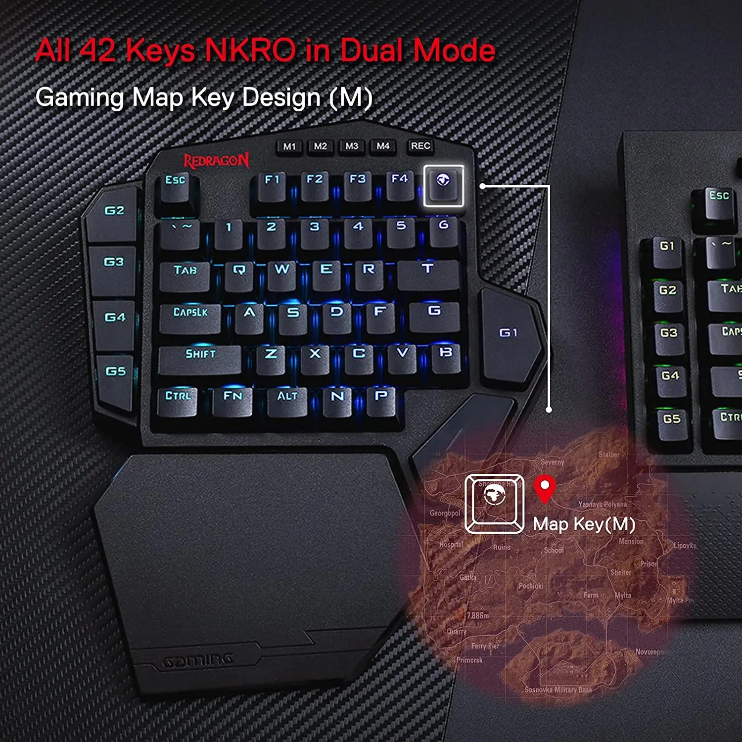 Re- teclado mecânico dirgb de uma mão, aparelho atualizado, sem fio, one, com descanso de pulso det, rgb ghz