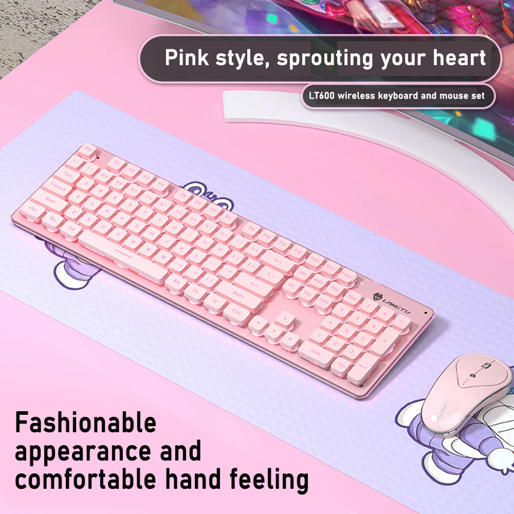 

104 Keys Keyboard 2.4G Rechargeable Wireless Bluetooth Gaming Keyboard And Mouse Set Ultra-thin Suitable For Home Office PC Game