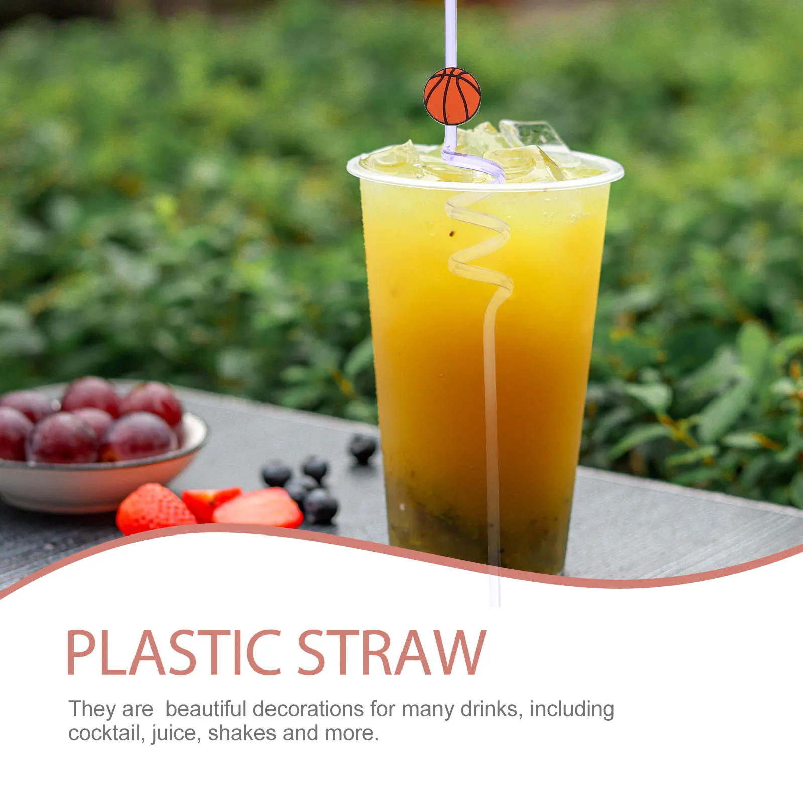 

30pcs Smoothie Straws Spiral Plastic Drinking Wild Curly Sports Theme Party Favors Man
