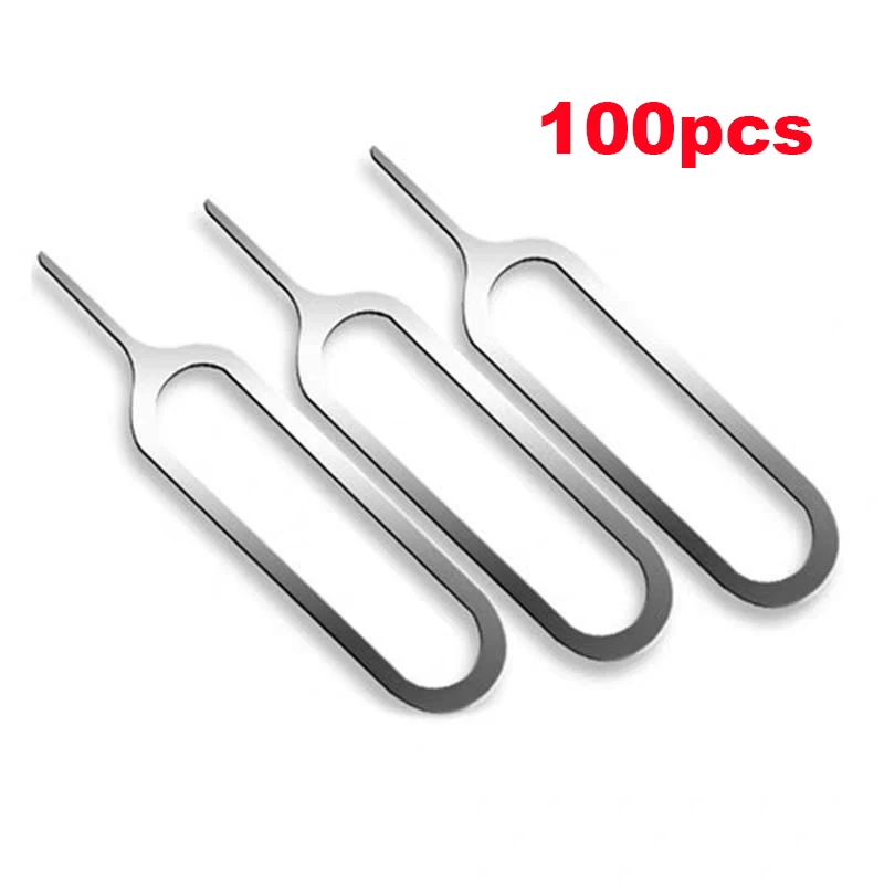 100pcs Universal Sim Card Tray Eject Pin Open Needle Key Tool Mobile Phone Card Cutter Pin Removal Tools Accessories