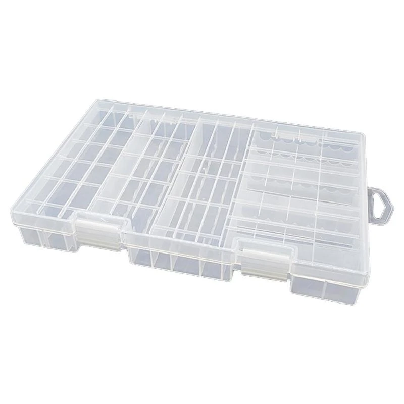 C7AB Battery Storage Box for 60pcs AA 40pcs 3A Batteries Container Lightweighted Designing with Transparent Lid