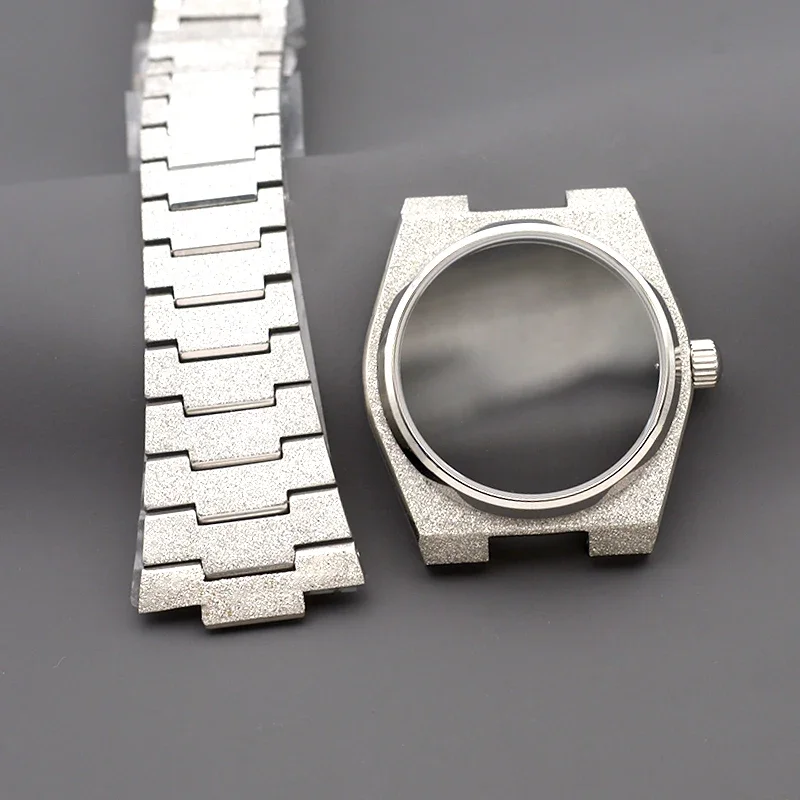 MOD Watch Case Super Player PRX Grit Nail Sand Effect Sapphire Glass 100M Waterproof Fit NH34 7s26 4R35 4R36 NH35 NH36 Gift Case