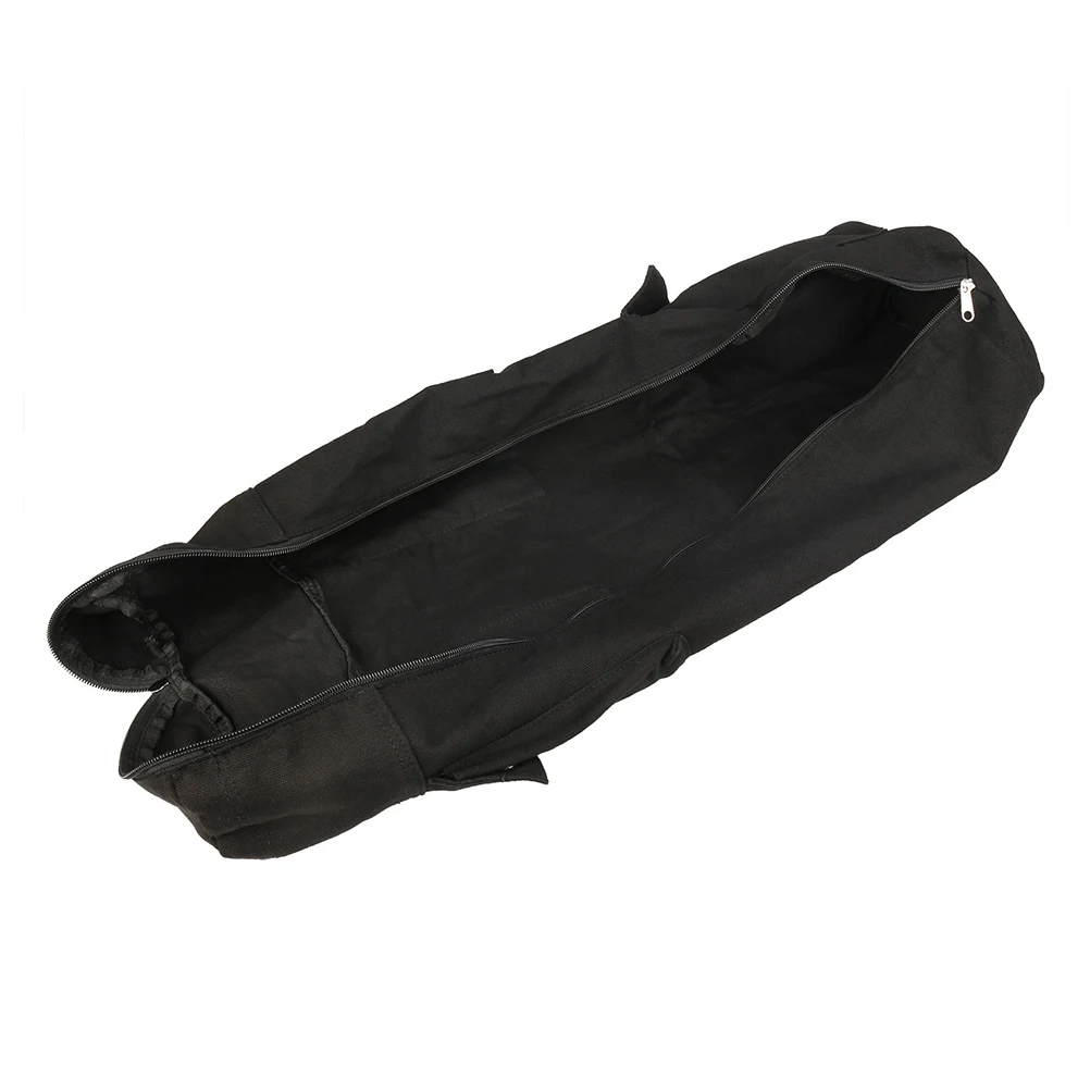 

Black Yoga Mat Tote Bag Multifunctional Exercise Mat Sling Pockets for Towels and Supplies Reinforced Zipper