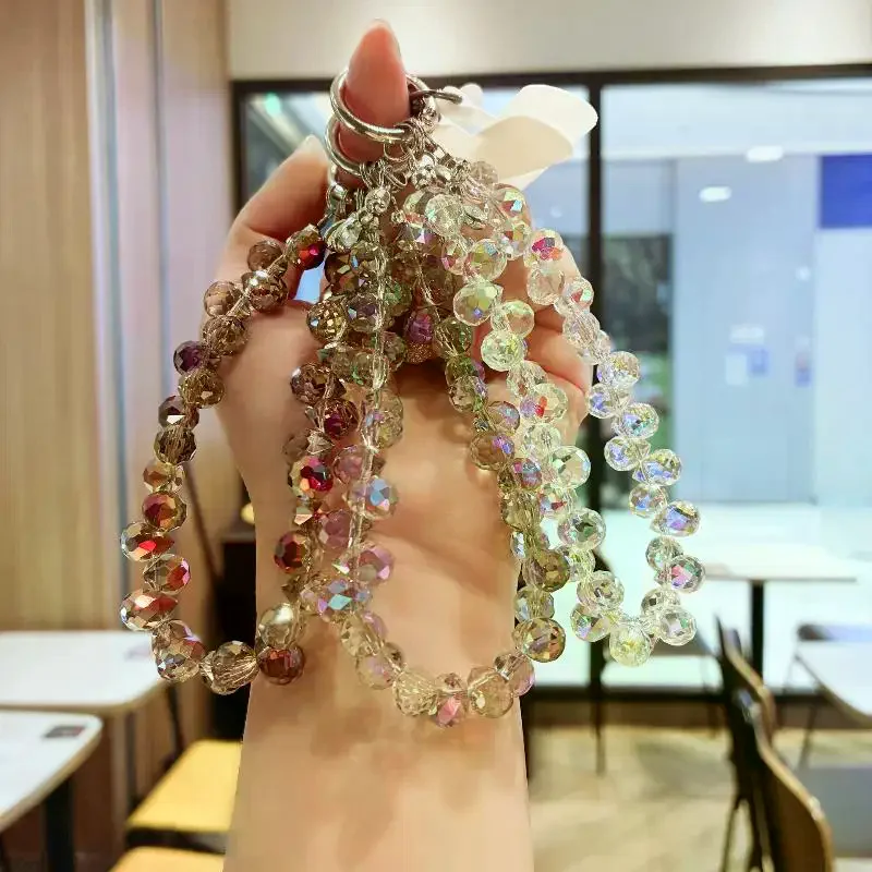 

Цельная цепочка на запястье с ручным бисером, ремешок для мобильного телефона, высококачественная роскошная короткая подвесная цепочка с каплями воды и кристаллами, ручная подвеска