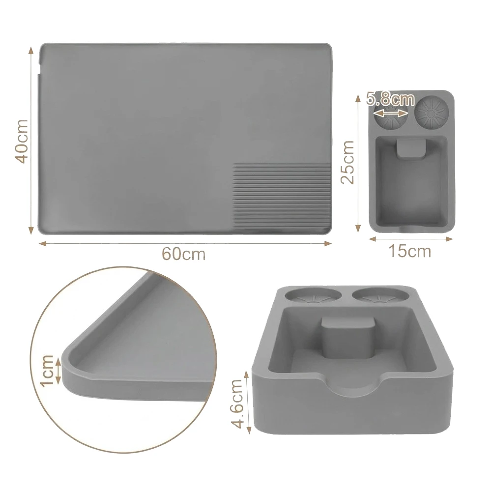 Premium Silicone Coffee Tamping Mat Designed for Espresso Workstation Stability and Portafilter Protection 40x15x6cm