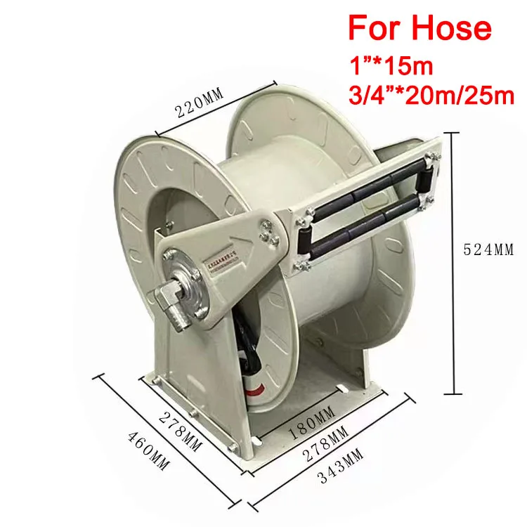 Carrete de manguera de retracción automática, conductor de resorte pesado profesional de 34 pulgadas, 20