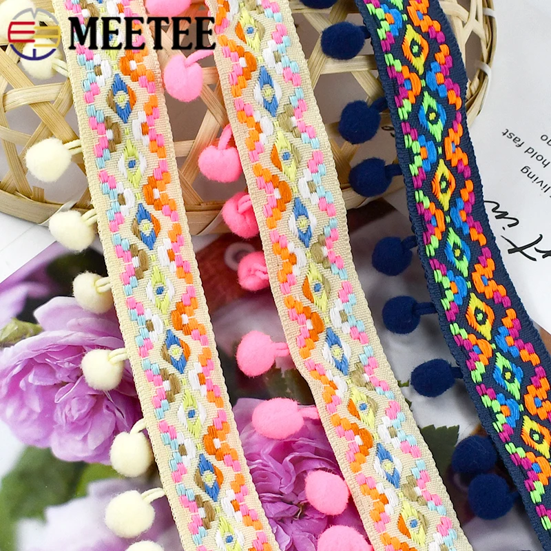 

5/10/20Yards 35mm Colored Tassel Lace Trim Pompom Fringe Fabric Webbing DIY Clothes Hometextile Crafts Decor Sewing Accessories