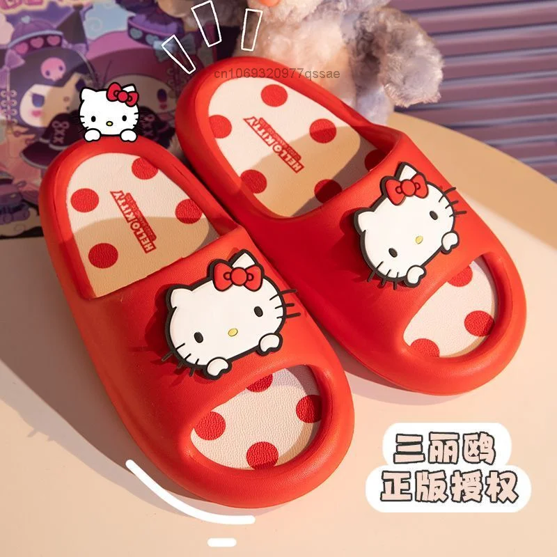 Sanrio Kuromi Hello Kitty Cinnamoroll Melody Cute Slippers for Women Soft Thick Soles Home & Dormitories Casual Shoes