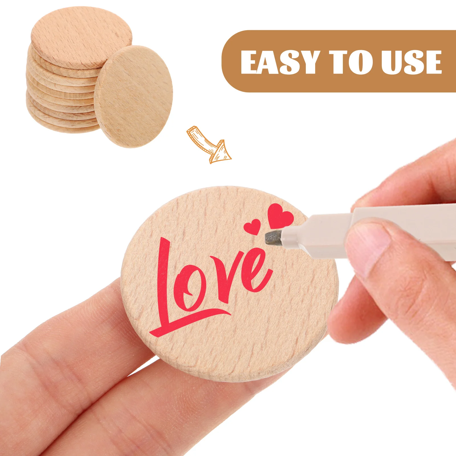 

Small Beech Logs Wood Blanks for Crafts Hollow Out Round Chips Child Basswood Kids Christmas Decorations