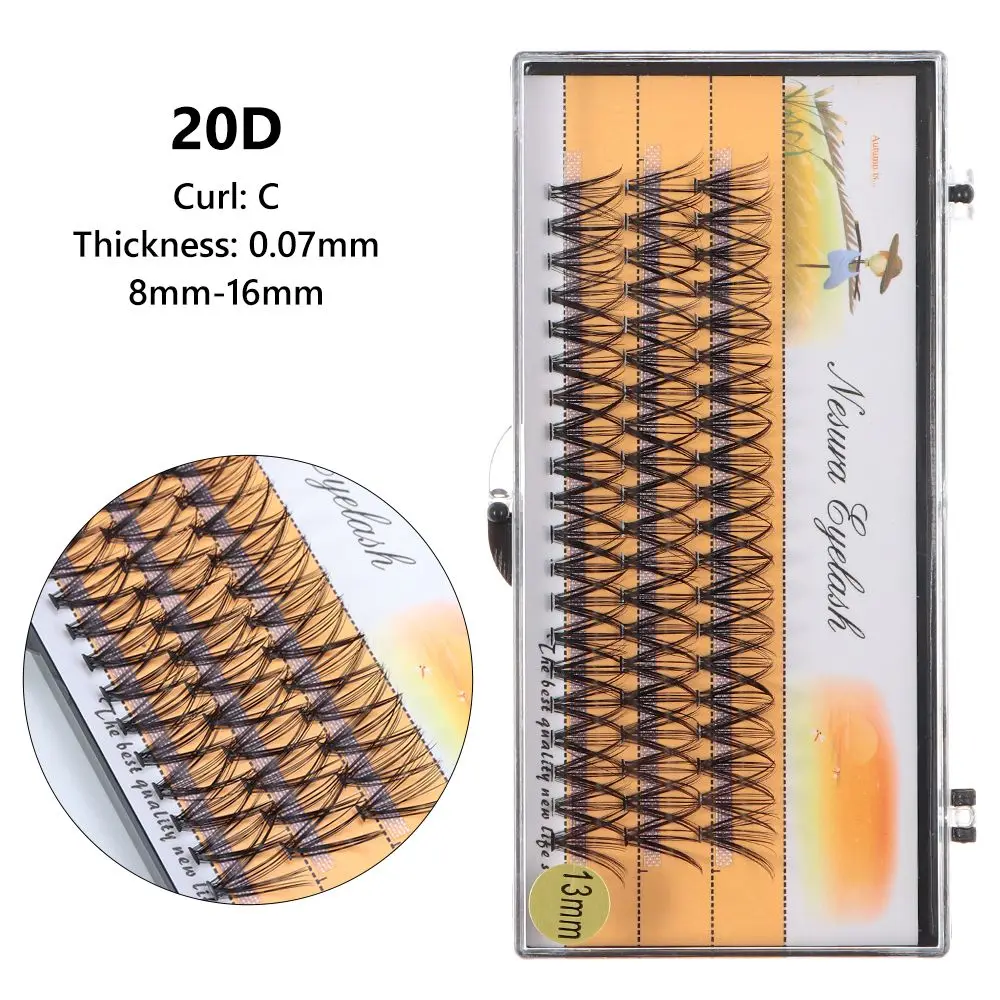 1 Box/60 Bundles 20D False Eyelashes 8-16mm C Curl Individual Lashes Lash Clusters for Beginners Self Application At Home