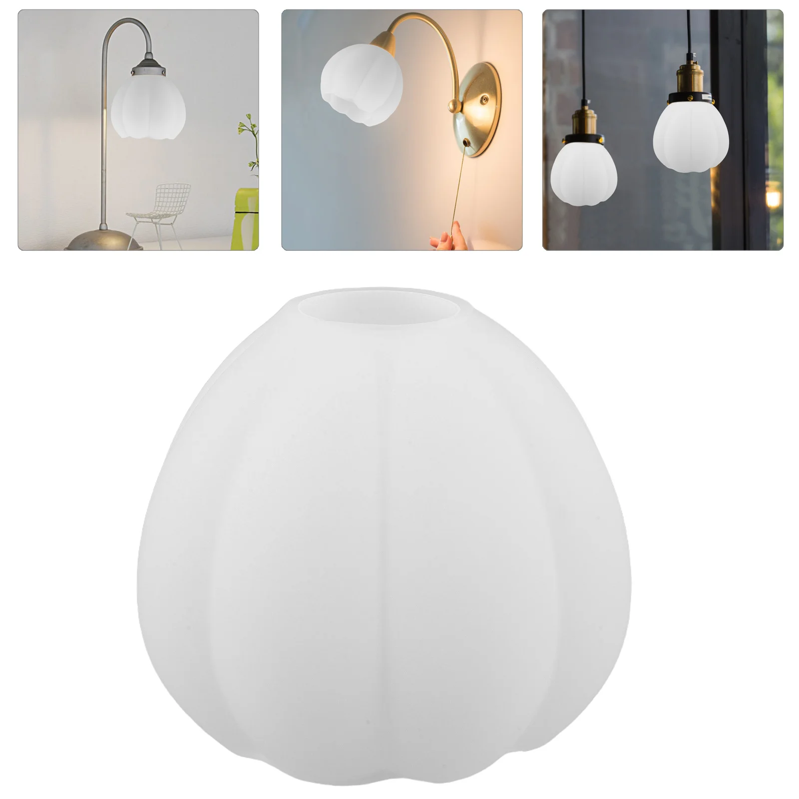 

Ручной дутый стеклянный абажур в виде тыквы, кремово-белый винтажный сменный подвесной светильник, чехол на Хэллоуин, осенний декор на День Благодарения