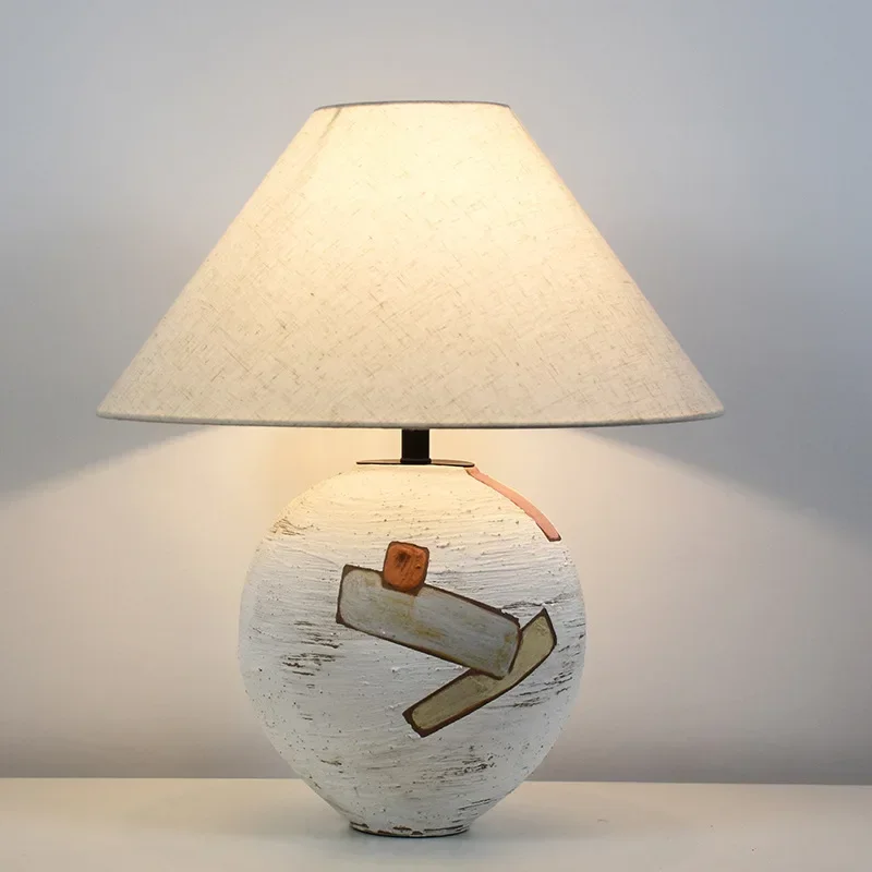 Pottery pot table lamp model room hotel homestay designer bedroom bedside lamp new Chinese decorative