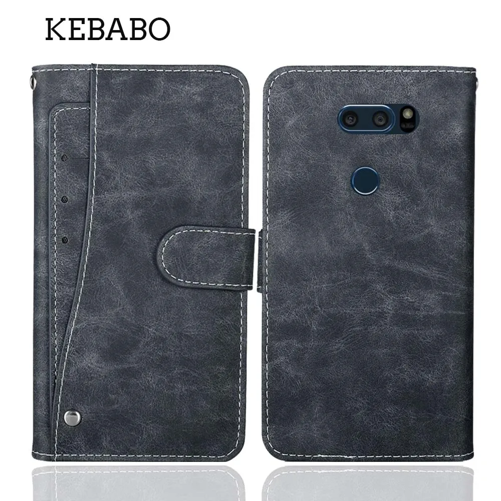 Carteira de couro para LG V30 + V30 Plus Case Flip Luxury Slots para cartões Capa protetora para telefone Bolsas estilo livro