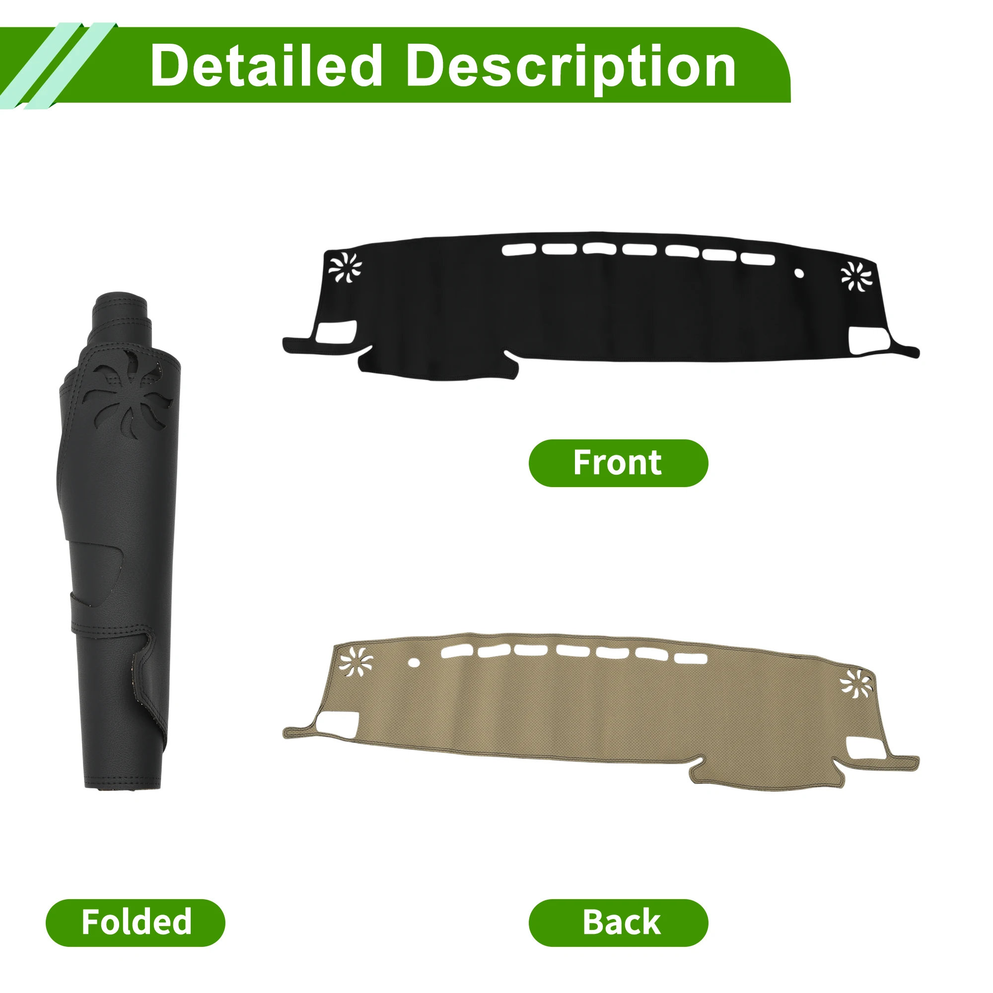 

UXCELL Чехол на приборную панель с ковриком Hud Dash Ковер для центральной консоли Коврик для приборной панели Салон автомобиля Ярко-черный