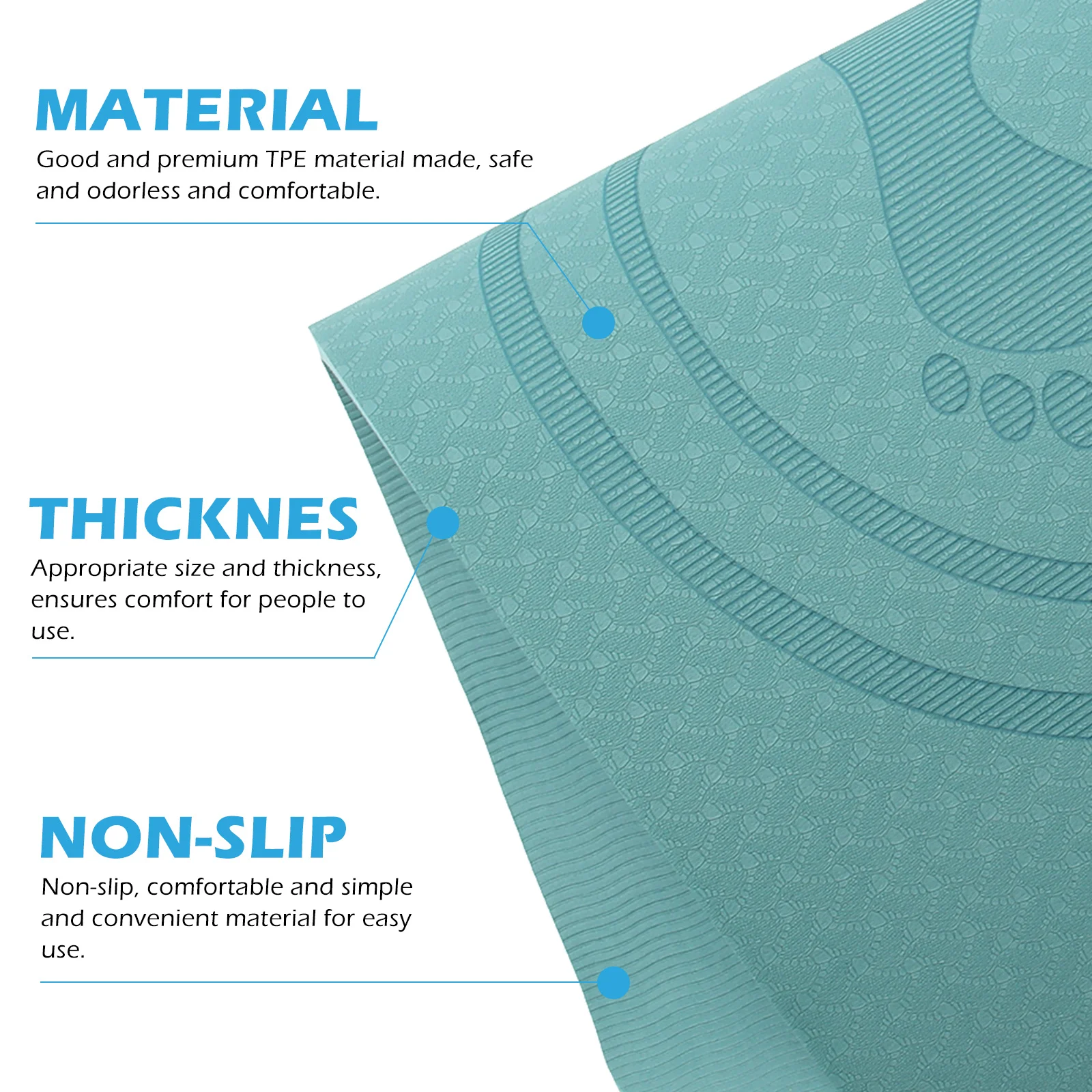 

Non-Slip Jump Rope Mat Appropriate Size Thickness Multi-Function Workout Mat for Kids and Adults Household Fitness