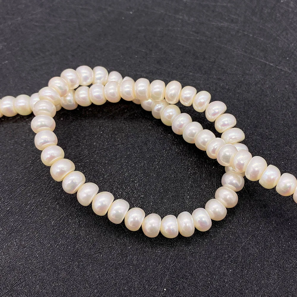 

High Quality Natural Freshwater Pearl Flat Bead 3-12mm White/yellow Pearl Straight-hole Loose Bead DIY Necklace Bracelet Jewelry