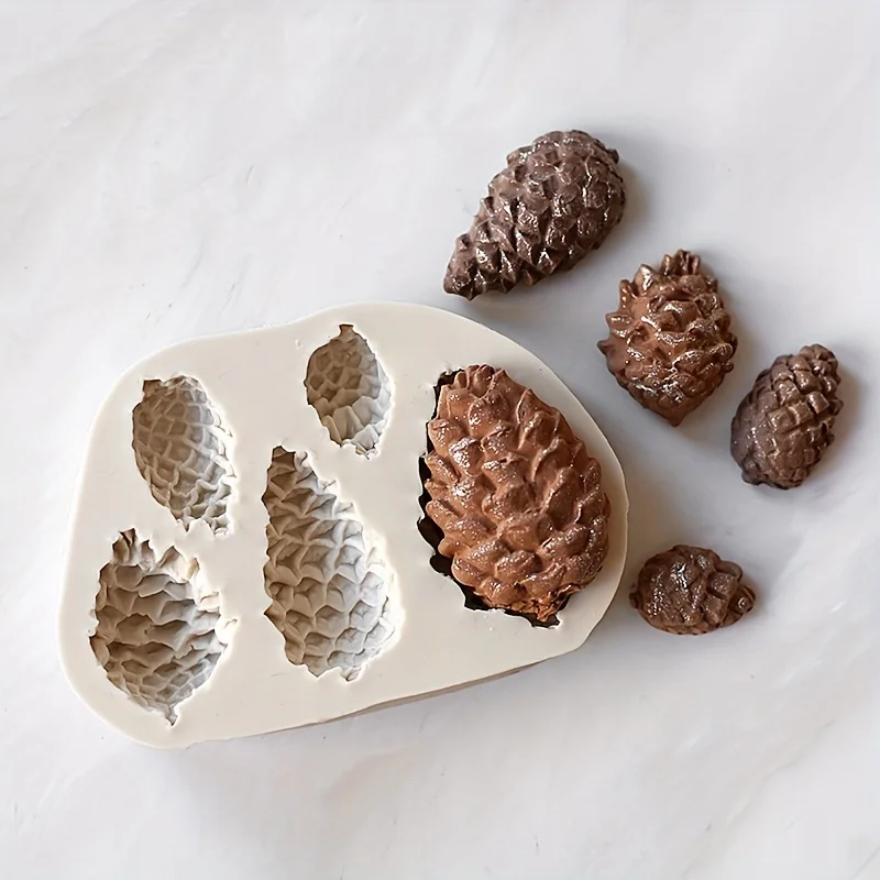 1PC Silicone Pine Cones Shape Mold Fondant Cake Decorating Cupcake Baking Resin Home Kitchen Tools Chocolate Clay Gumpaste Mold