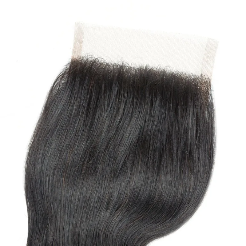 22 Zoll Echthaar 4x4 Transparenter Lace-Closure Body Wave, vorgezupft mit Babyhaar, brasilianisches unbehandeltes Jungfrauenhaar, natürliche Farbe – Detail 4
