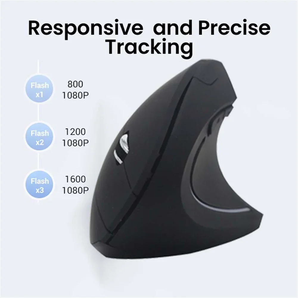 2.4G Wireless Vertical Ergonomic Mouse Right Hand Silent Mute Lightweight Mice Wrist Protection Computer USB Mouse for PC Laptop