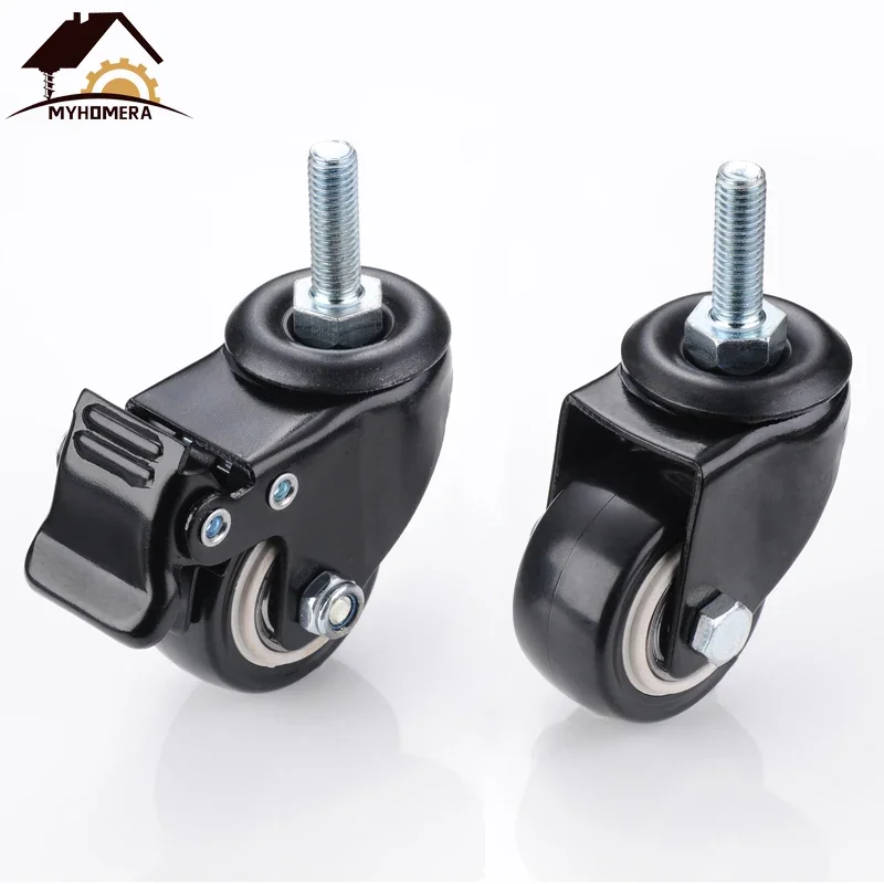 4 Pieces Furniture Caster 200kg Heavy Duty 360 Rotatable 1.5 inch M8 Screw Castor Wheels Industrial Machine Warehouse Restaurant