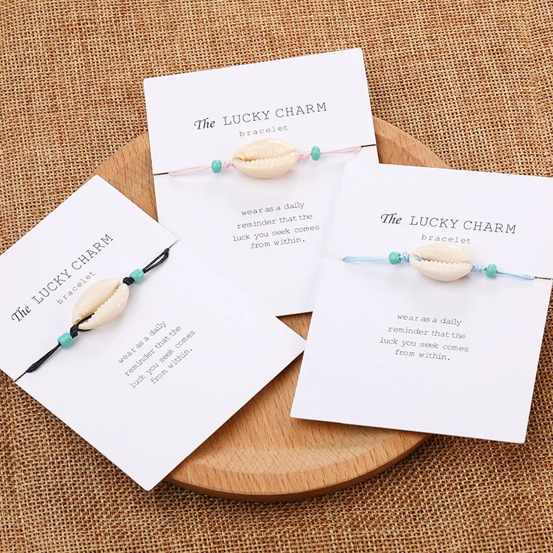 Shell String Rope Adjustable Braided Bracelets Set Colorful Beads Chain Charm Bracelet Jewelry Gifts 1PCS