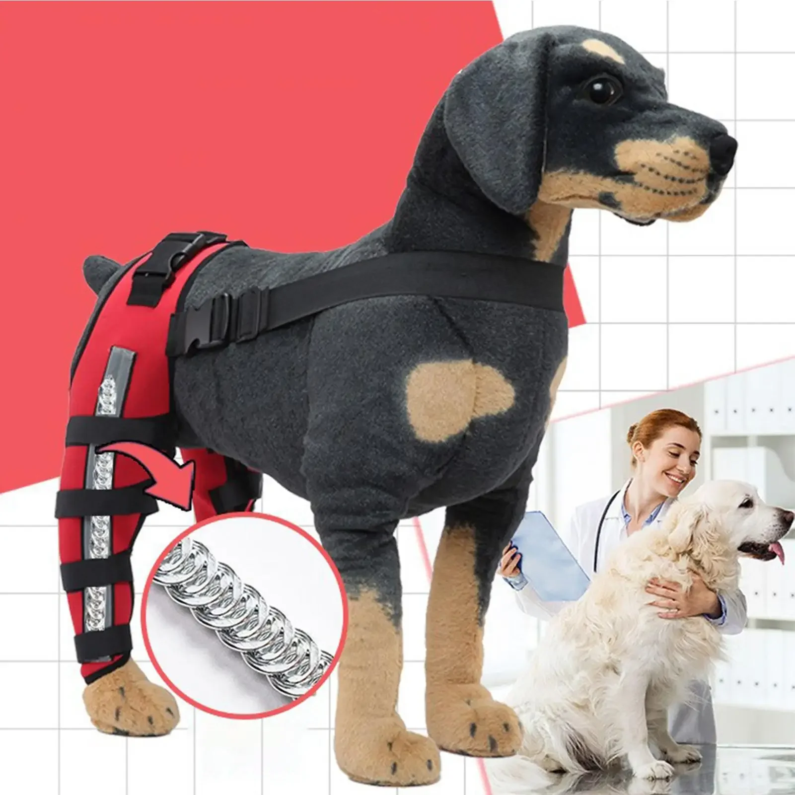 Dog Hip Brace Adjustable Support Bracket Dog Leg Support Brace for During Recovery Training Weakness Outdoor Fixation Recovery