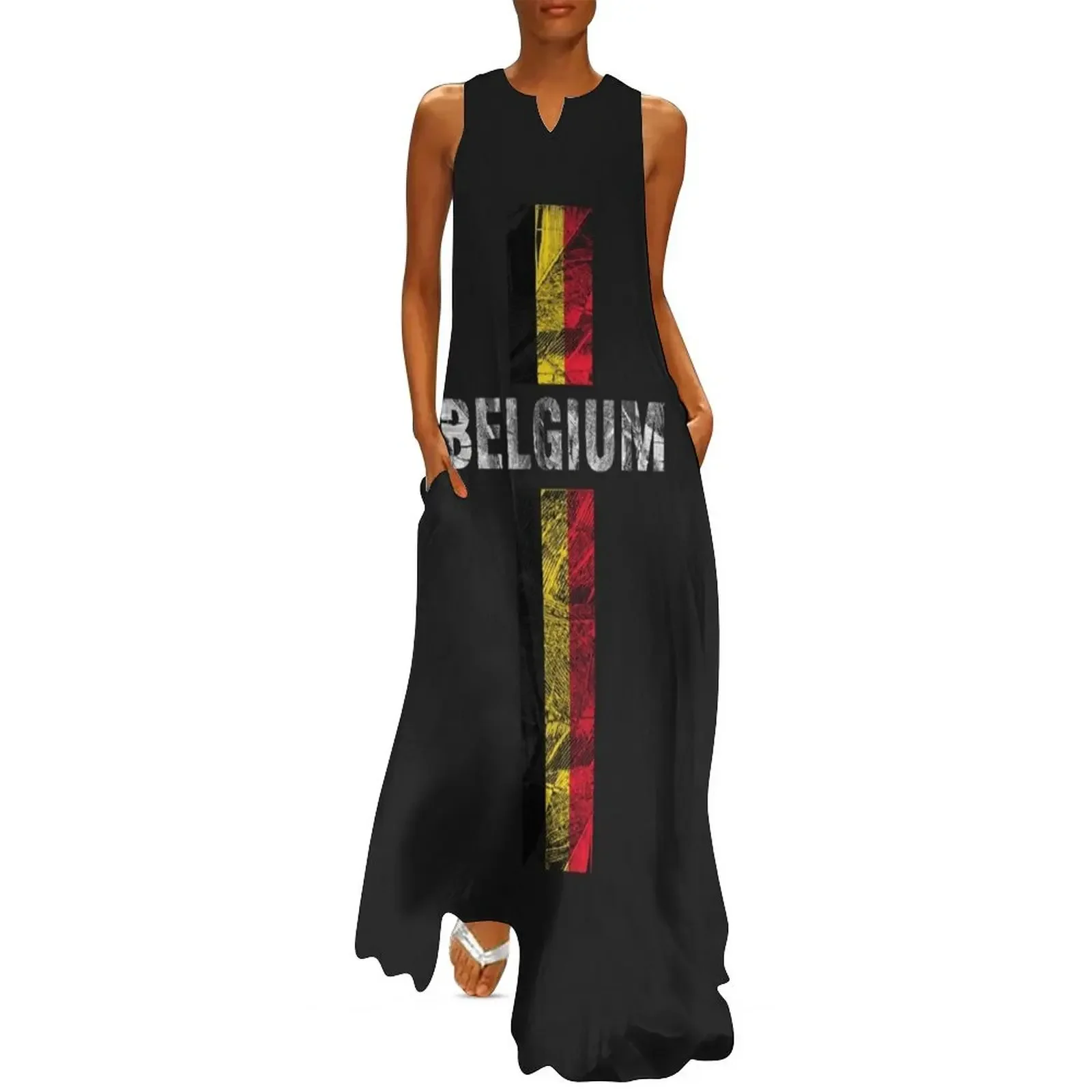 

Flag Belgium Long Dress summer women's suit women's dresses luxury Dress