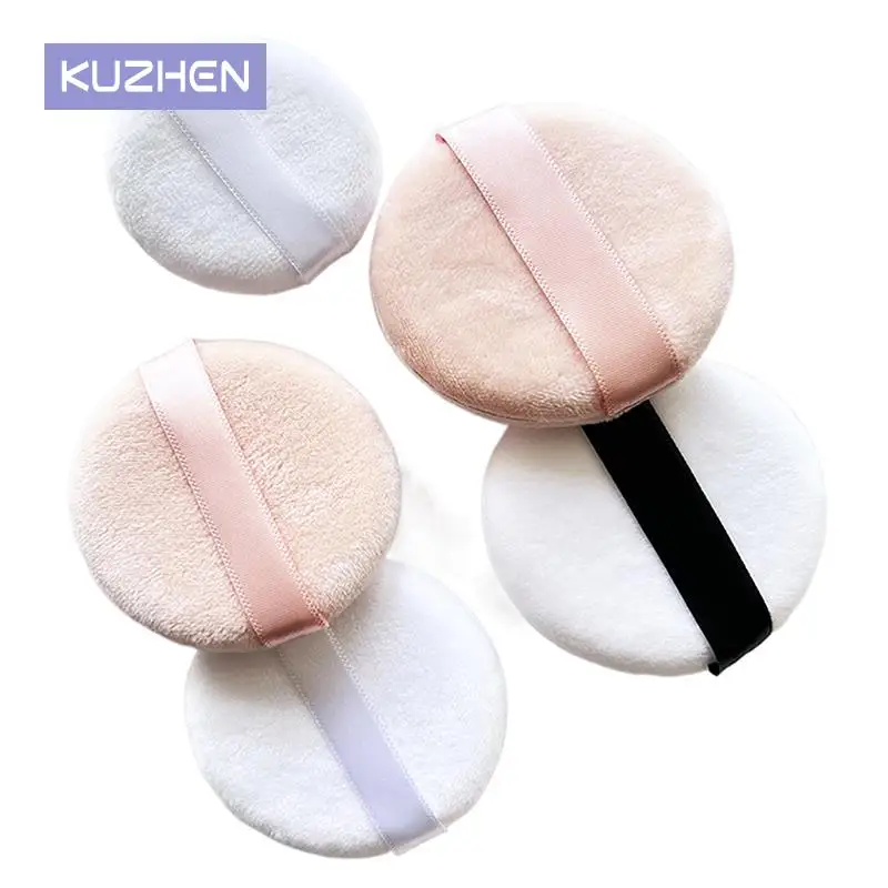 Fashion Velvet Powder Puff Flours Mini Face Makeup Sponge Cosmetics Soft Cotton Face Powder Puff Washable Lightweight