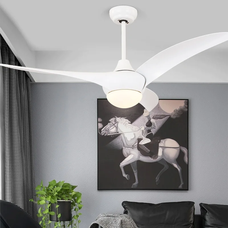 52 Inch Lamp Ceiling Fans Light with Remote Control Included 3 Color Change ABS Blade Silent Copper Motor