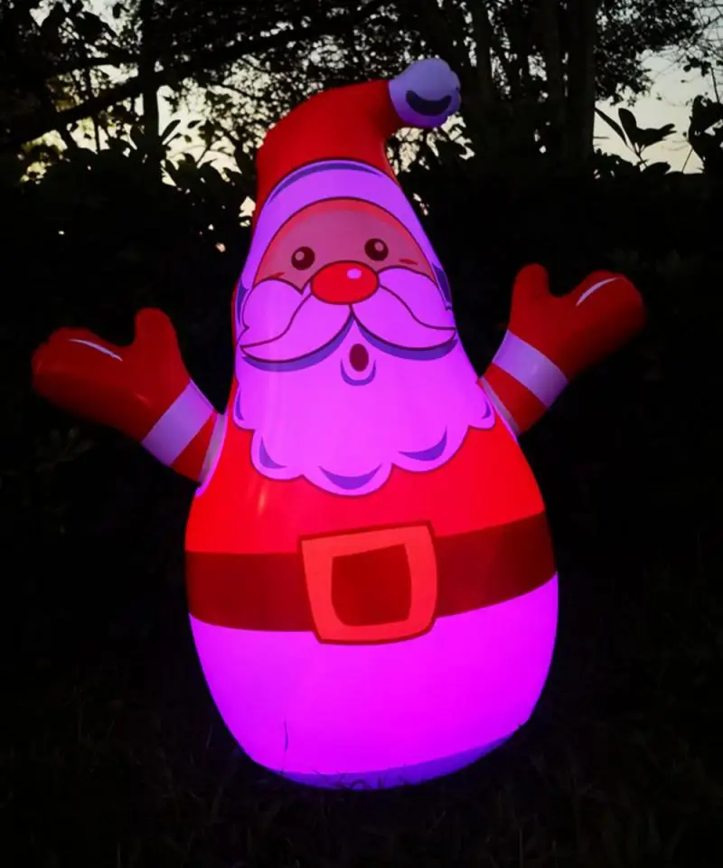 New Christmas Decora Party Garden Decoration 80CM LED Remote Control Light Emitting Inflatable Tumbler Santa Claus Snowman
