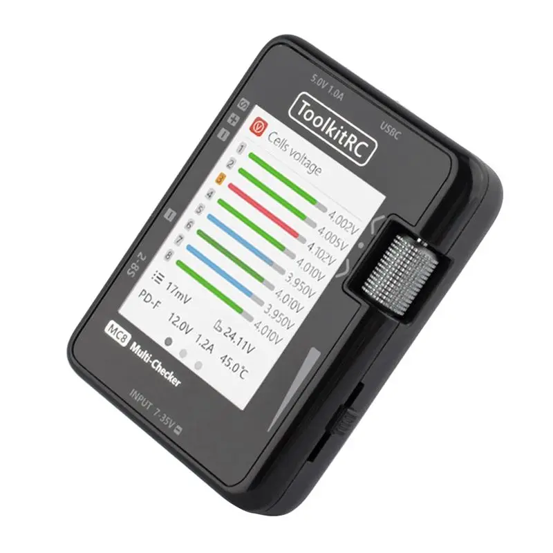 ABTI-Toolkitrc MC8 Battery Checker LCD Display Digital Battery Capacity Checker Battery Balancer For Lipos ESC Servo Tester Tool