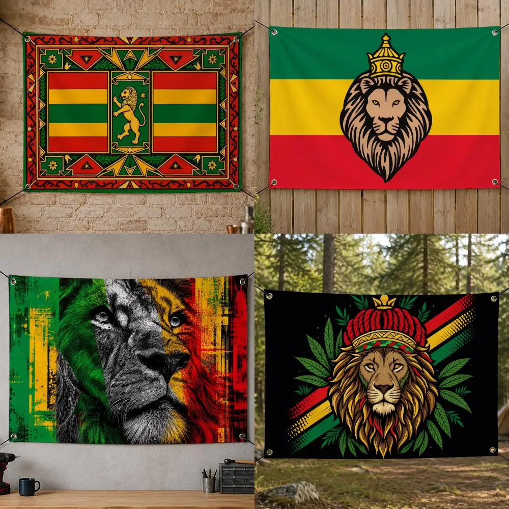 Culture L-Lion Of Judah Rasta Lion Flags Flag Banner for Bedroom Dorm Party Home Living Room Game Room Gift