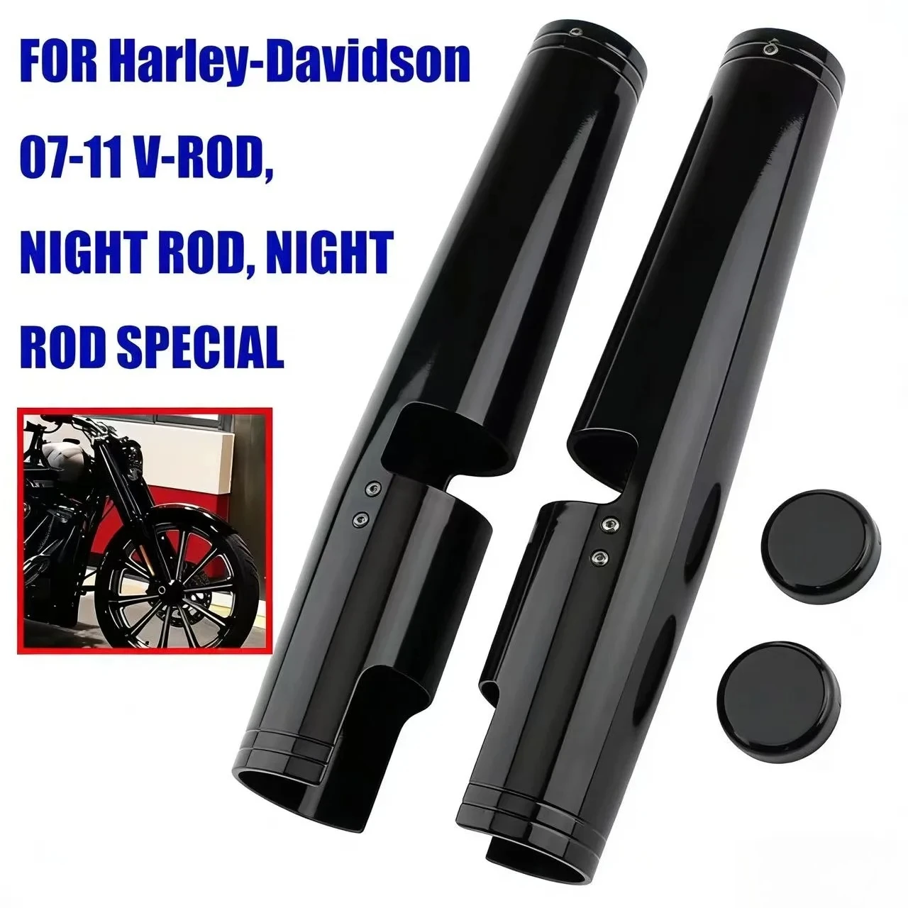 

FOR Harley-Davidson V-ROD 2007-2011 NIGHT ROD NIGHT ROD SPECIAL Motorcycle Aluminum Full Front Fork Covers Tube Caps Protector