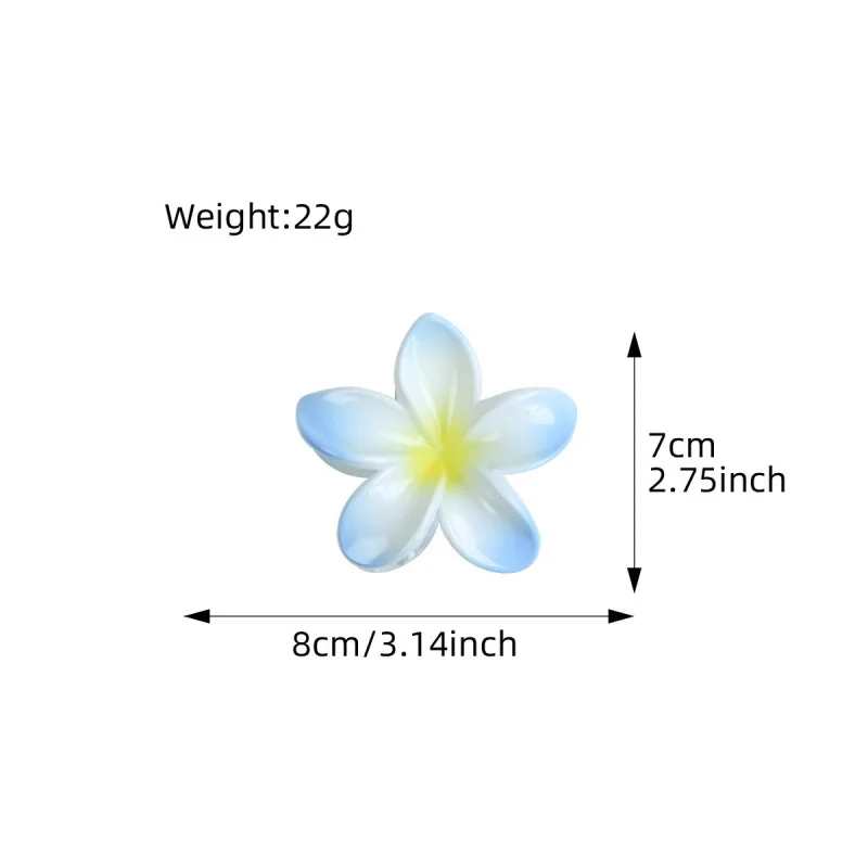 Fermaglio per capelli con fiore squisito di fascia alta Plumeria in colore sfumato