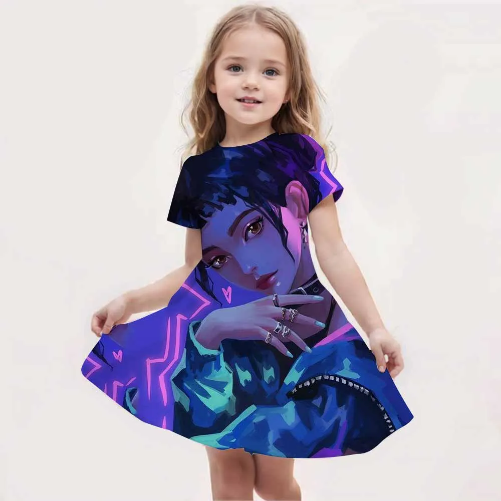 

Summer KPop Demon Hunters birthday gift Y2K princess dress 3D printed girls' and women's short sleeved clothing party clothes ch