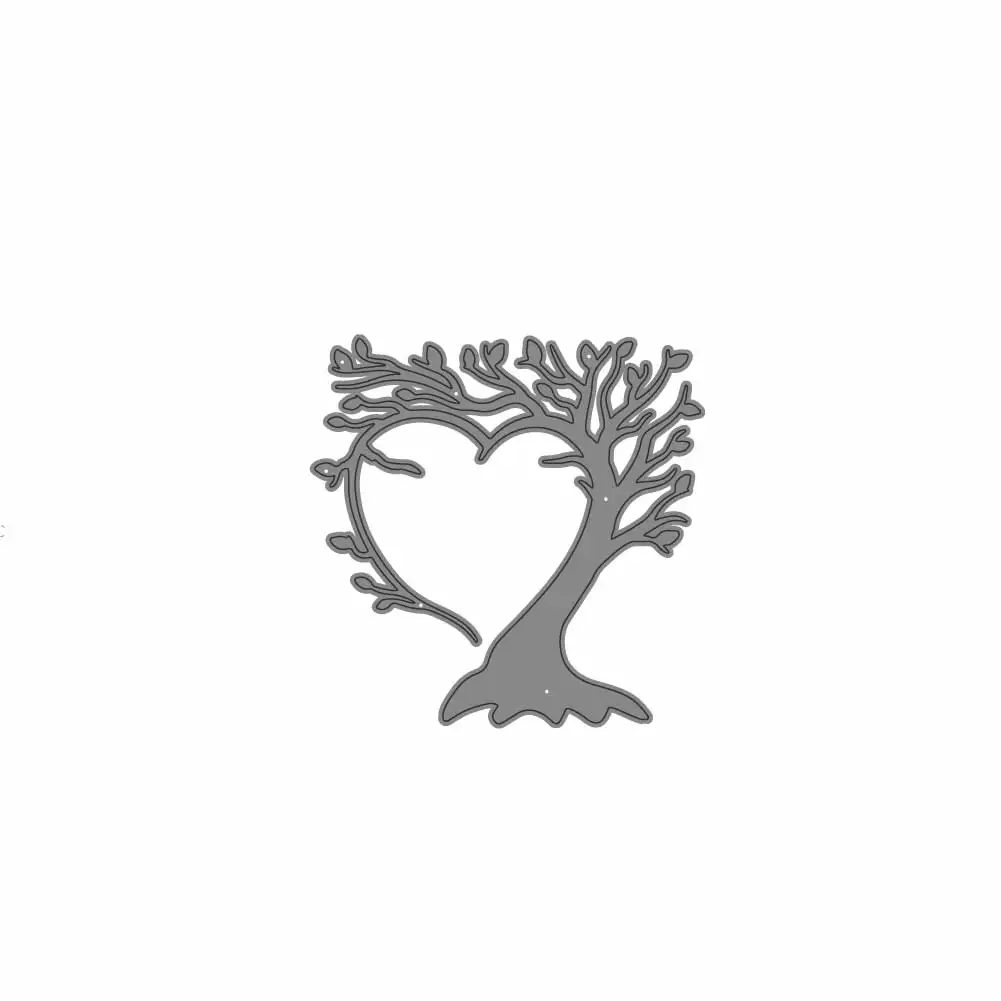 Heart Shape Tree Metal Cutting Dies Scrapbooking Album Paper Crafts Embossing Card Making Template Stencil Die Cut