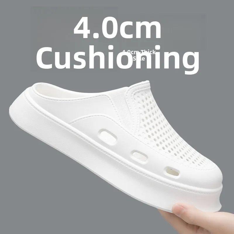

2025 Summer New Anti-Slip Anti-Odor Water oes Couple f Slippers Men's Head Cover Beach Sandals Outdoor Wear Breathable EVA