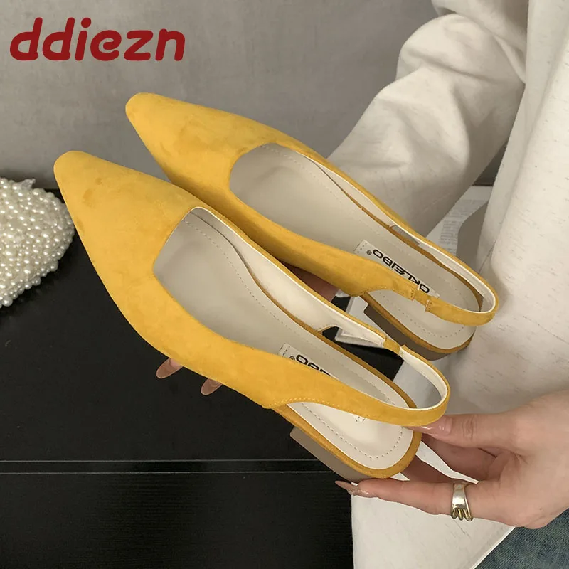 

Fashion Shallow Ladies Flats Sandals Shoes Slingbacks Casual Female Pointed Toe Footwear Slip On Women Flats Sandals Shoes