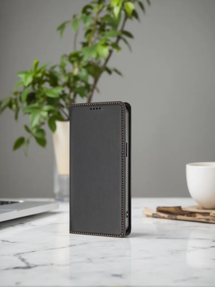Luksusowe skórzane etui z magnetycznym zamknięciem typu flip wallet do Samsung Galaxy A91 A71 A51 A41 A31 A21s A21 A11 A01 A70s A70 A20s A20e A10e — zdjęcie produktu 7