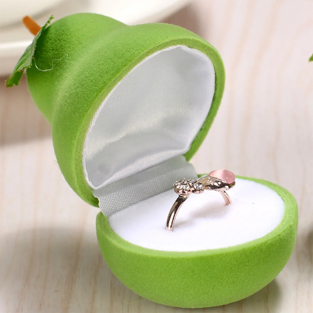 

Креативная коробка для колец с фруктами, фланелевый материал, небольшой нежный футляр для ювелирных изделий, держатель для свадебных обручальных колец, органайзер для подарка невесты