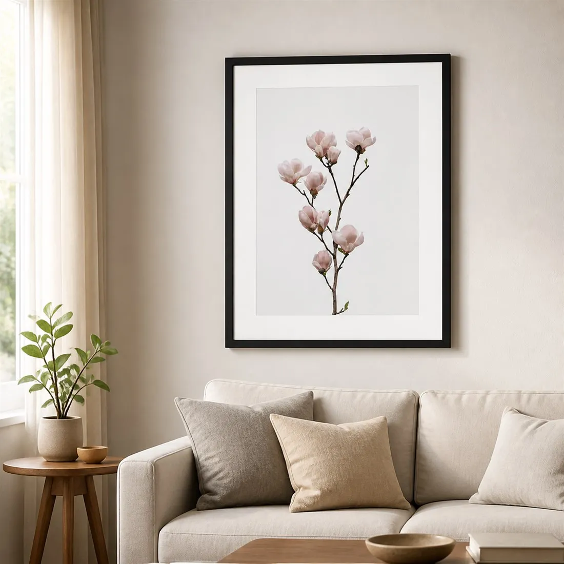 Magnolia Flower Poster,Canvas Wall Print,High‑Grade Home Decoration Artwork for Bedroom,Living Room,Office & Interior Space
