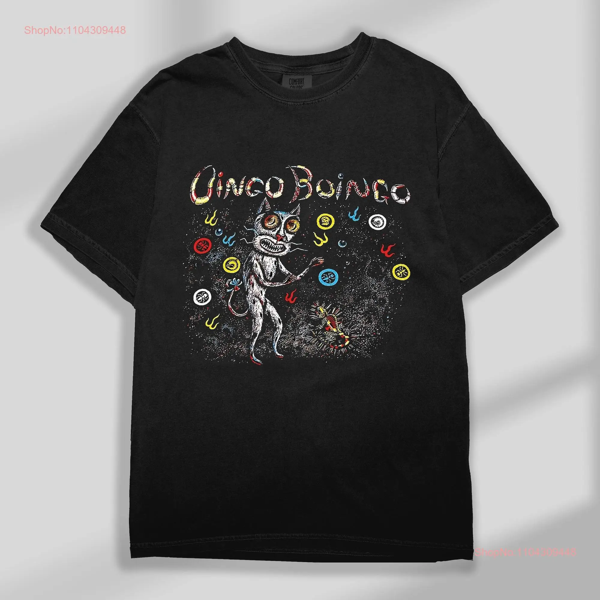 Camiseta vintage Oingo Boingo dos anos 80 Nothing To Fear camiseta de mangas compridas ou curtas