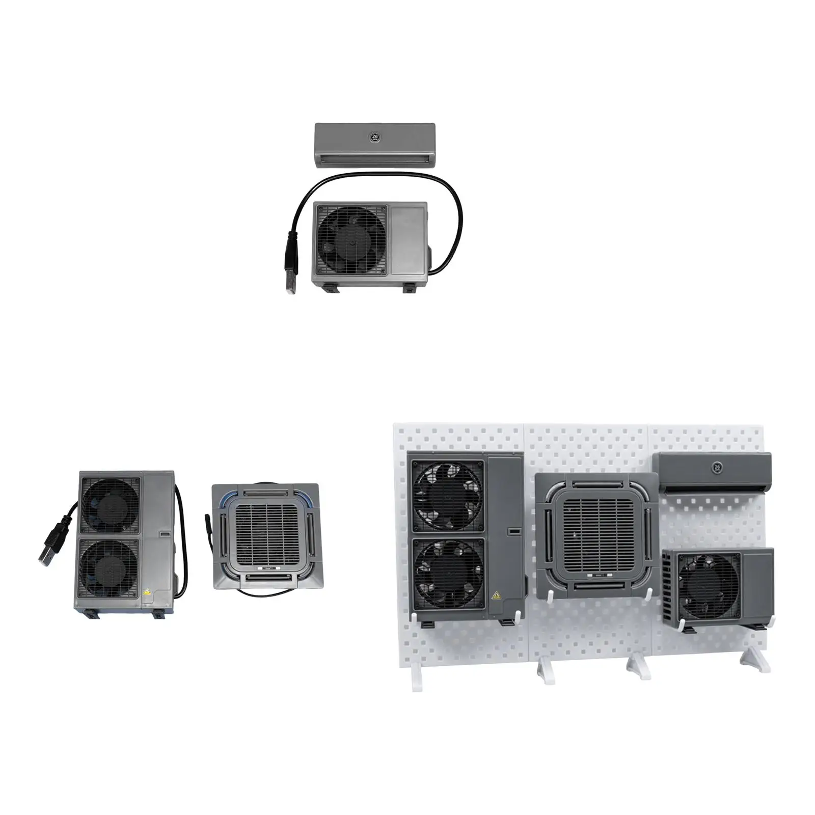 Miniature Air Conditioner Model Set Pretend Play 1/14 Scale Realistic Tiny Simulated Scene Dollhouse Furniture Model