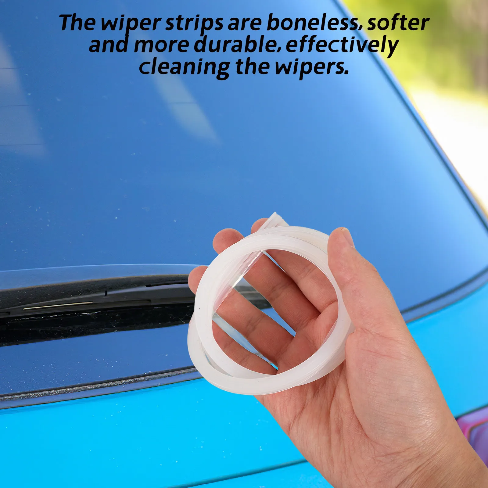 2 pcs Windshield Refills Silicone Replacement Inserts For Clear Quiet Driving Wiper Repair Car Wiper Strip Windshield Wipers view 6