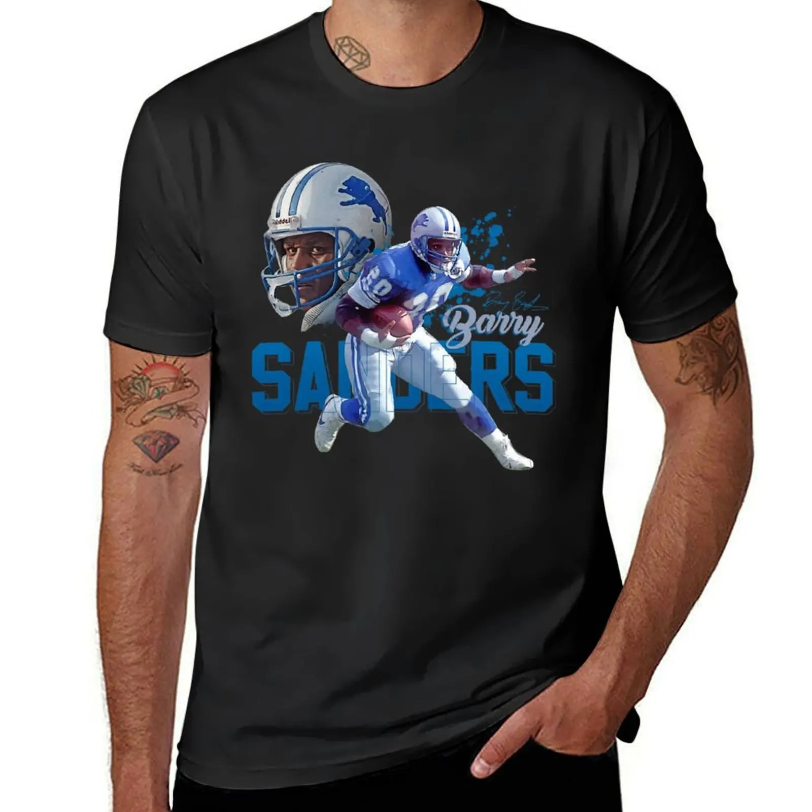 

Barry Sanders T-Shirt graphics summer tops heavy weight t shirts for men